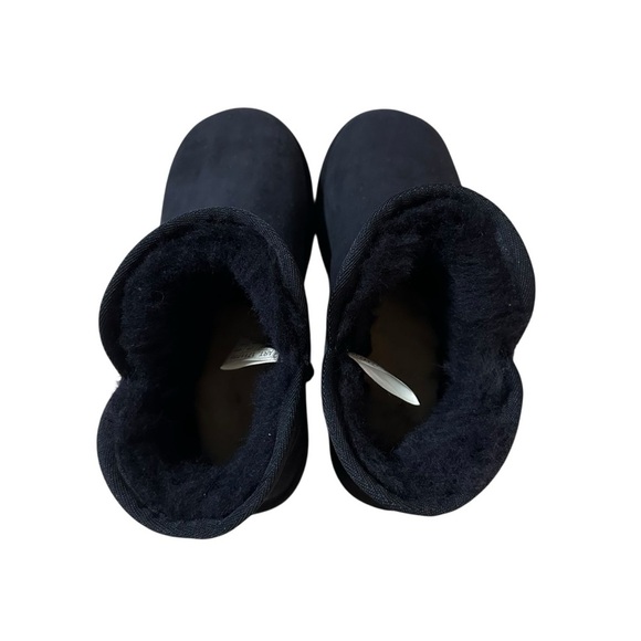 Cozy Navy Blue Mini Shearling Ankle Boots 6 - Picture 8 of 12
